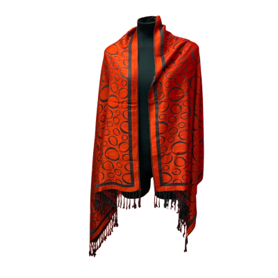  Womens  Size L Black  / Red Scarf