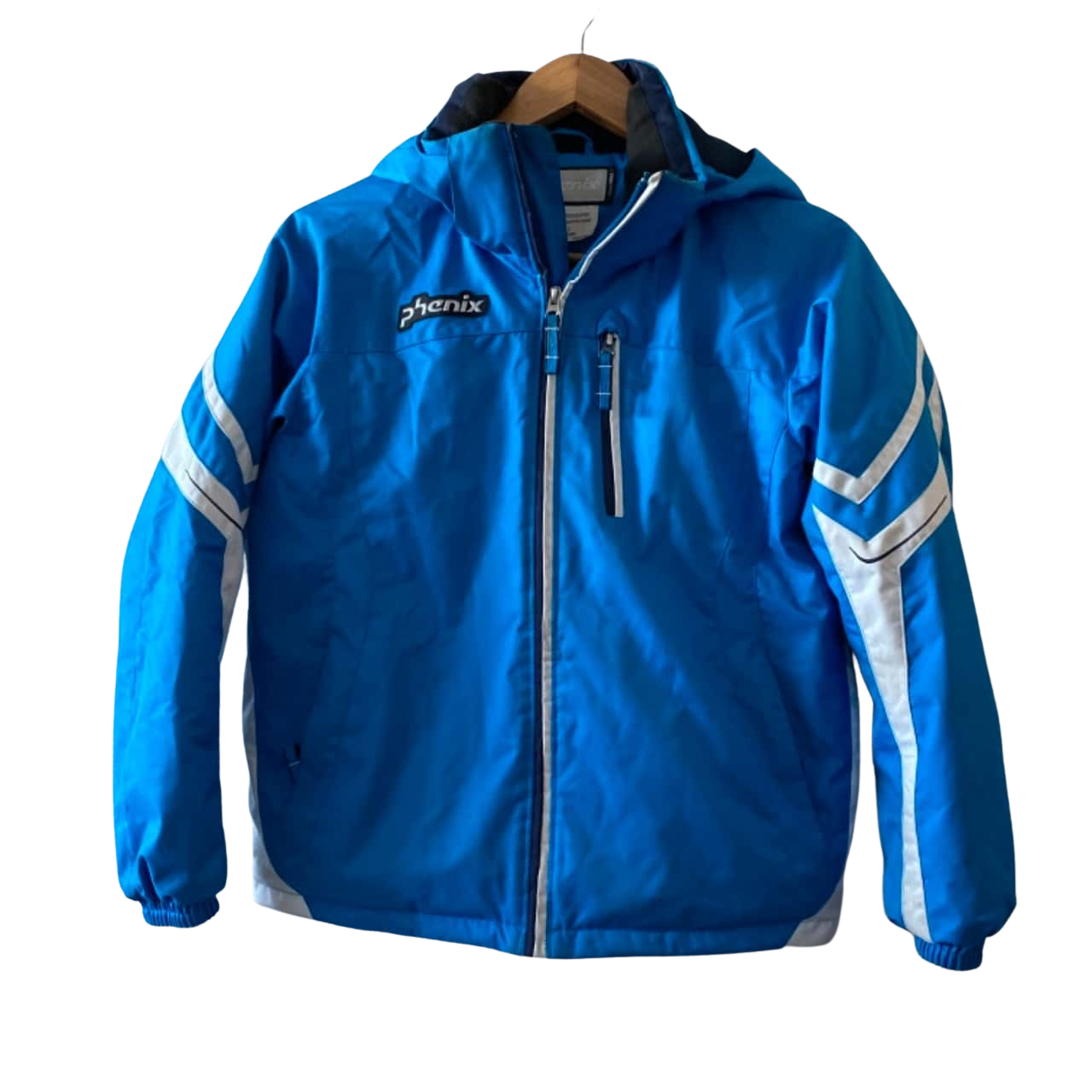 Phenix Womens Front Zipper / Hooded Blue Skiing Jacket