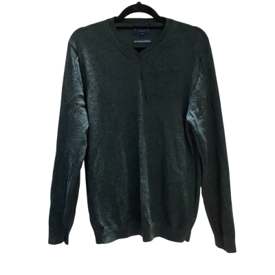 Reserve Mens Size S V-Neck Jumper Green (100% Merino Wool)