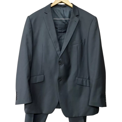 Boston Mens Black Wool Suit  