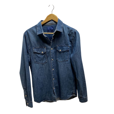 Zara Man Blue Denim Shirt Size Small