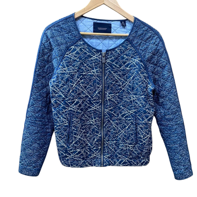 Maison Scotch Navy/White Patterned Quilted Jacket Size S