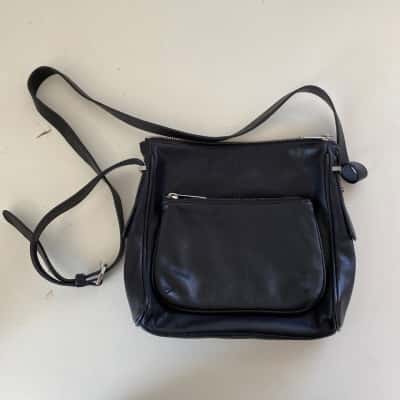 Country Road Black Leather Cross Body Bag 