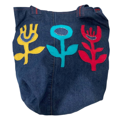 Hand Made Demin Flower Bag