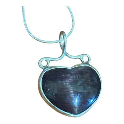 925 heart pendant purple stone 