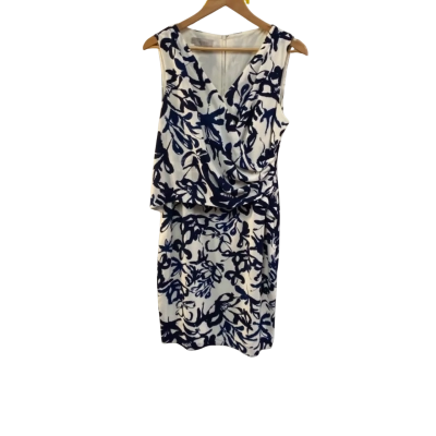 Hobbs Womens  Size 14 Blue / Floral / White Dress
