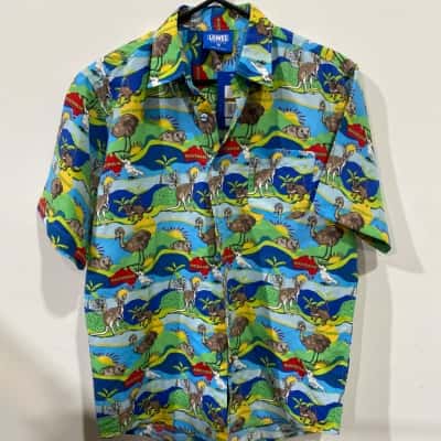  Kids Australian Fun Shirt Size 16 Blue RRP$24.95