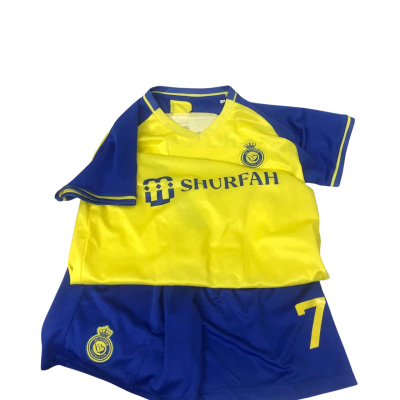 Alnassr Football Club Sports Set Kids Size 14 Shorts / Sport Top / T-Shirt Blue / Yellow 