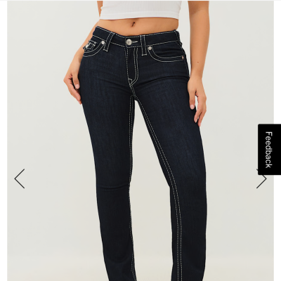 True Religion Womens  Size 30 Straight Leg Jeans Black  