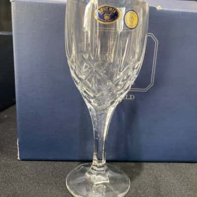Bohemia crystal Sheffield pattern wine glasses in it’s original box 