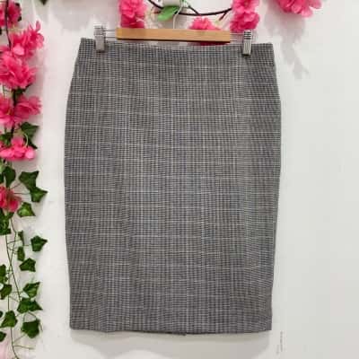 Jacqui-E Womens Pencil Skirt Size 12 Grey / Pattern 