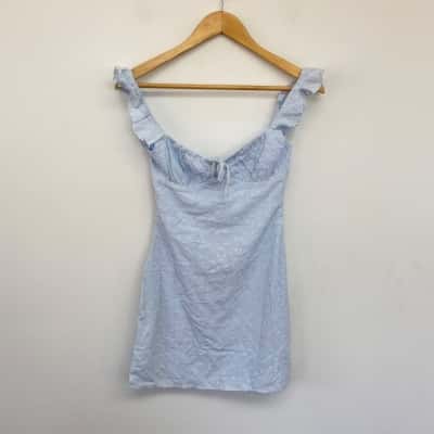 Thatssofetch Blue Floreto Mini Dress Size 6 