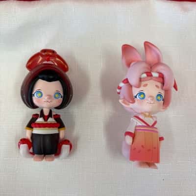 Pop Mart x 2 "Paque Zoe Monster Story Series" Jade Rabbit & Red Snake 