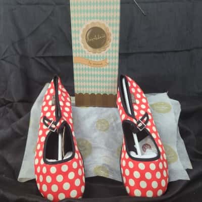 Brand New Hot Chocolate Design Chocolaticas Red Polka Mary Jane Flats – Size AU/US 12 (Brand New in Box)
