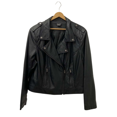 City Chic Womens  Size L Biker Jacket Black  