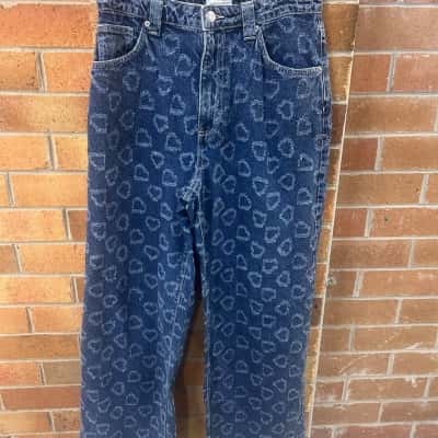 Cotton On Womens  Size 28 Dark wash with distressed design super baggy Jeans 