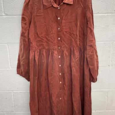 The Ark Womens  Size L Casual Dress Brown 