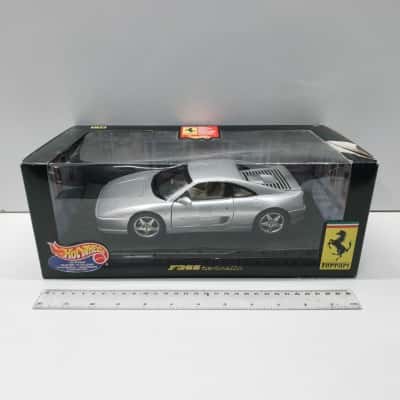 Hot Wheels Collectibles 1:18 Ferrari F355 Berlinetta Silver Diecast Model Car Boxed