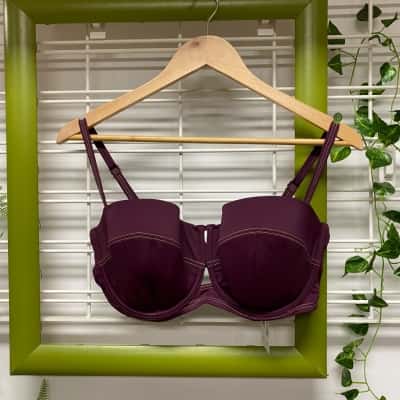  The_Fold Womens Underwire Bikini Top Wine Size 14F  RRP $180