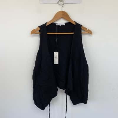 The Self Styler Black Vest Jacket Top Size 18 