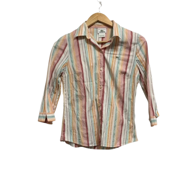 Lacoste Womens, Size 36, pinstripe, button up shirt