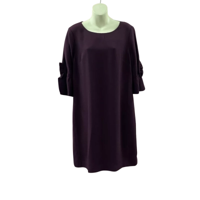 Jacqui-E Midi Dress Size 12 Burgundy 
