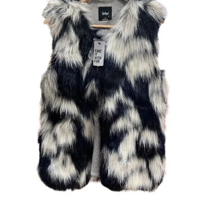 Sportsgirl Womens Fur Vest Size XS Blue / Grey 