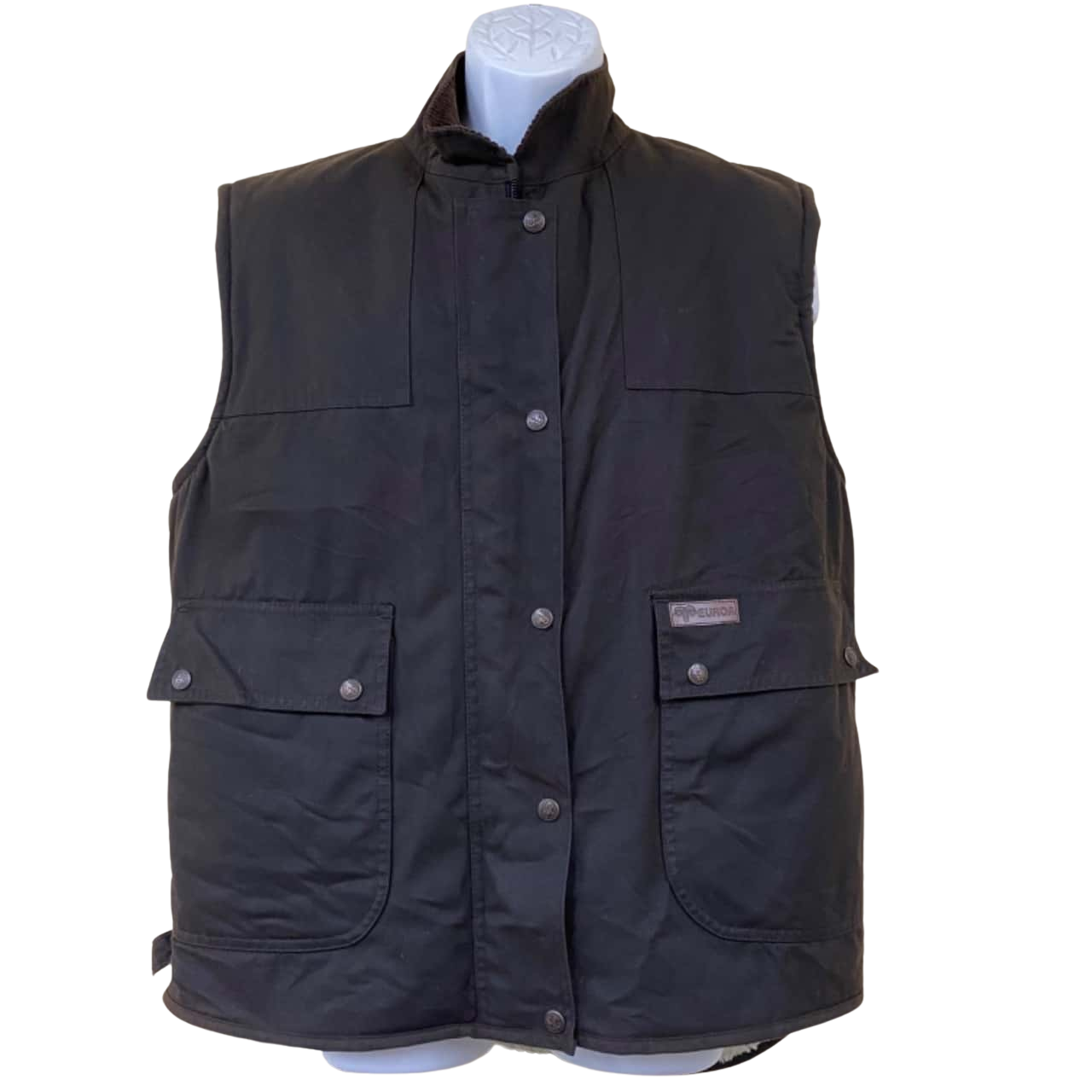 Euros Oilskin Vest Size S Brown (s)