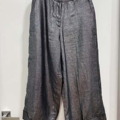 ELK Womens  Size 10 Wide Leg Pants Silver 