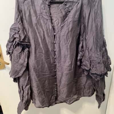Country Road Womens  Size 14 Long Sleeve Shirt Grey 