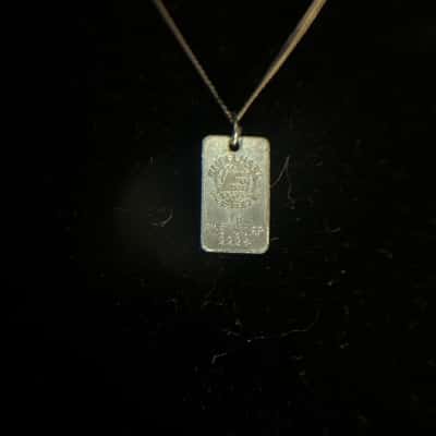 Engel Hard Australia 1g fine silver 999+ bullion on 925 sterling silver chain
