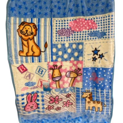 Luxurious Cot Blanket Pink/Blue/Orange