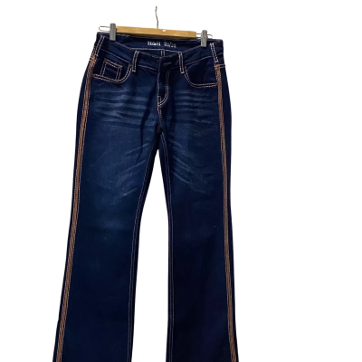 Hitchley + Harrow Tan Stitching Denim Flared Jeans Size 29/35