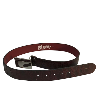 Globe Mens Red & Black Patterned Belt Size M