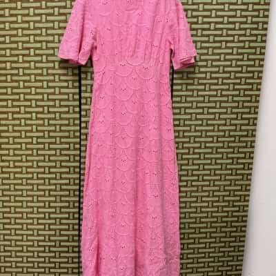 PALM NOOSA Women's Size 14 Maxi Dress Short Sleeve Pink Ladies 