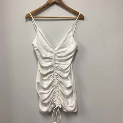Luvalot Womens  Size 8 Shoestring Strap Dress White 