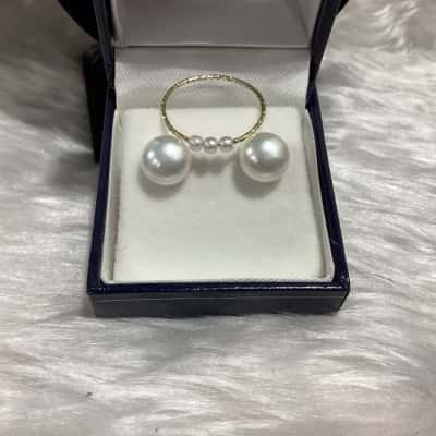  Womens Necklace Gold-tone with faux pearl Set