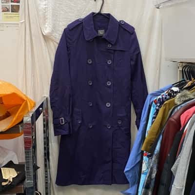 Gap Womens Size 12 Cotton Trench Coat Purple 