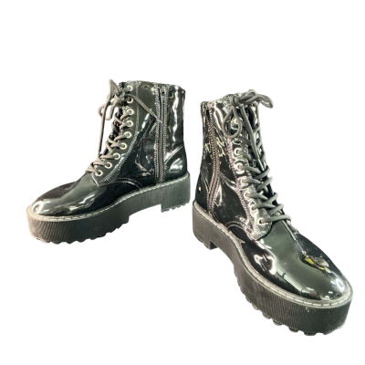 Divided H&M Womens  Size 40 Black  shiny chunky boots