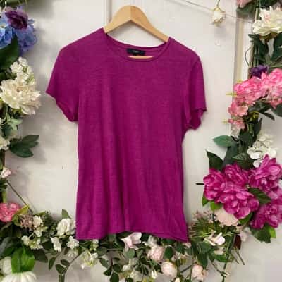 Saba Womens  Size 8 Short Sleeve Top Purple 