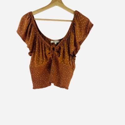 Rip Curl - Brown / Polka Dot Cropped Top (Size S)