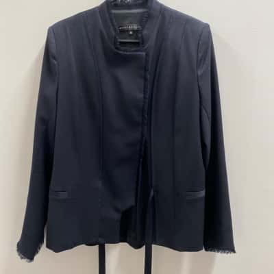 Sally Phillips Size 16 Black Wool Jacket