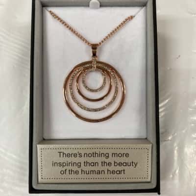 Inspire Womens Costume Necklace / Pendant Rose Gold 