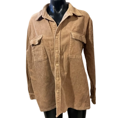 Rusty Mens  Size M Long Sleeve Top Brown / Cream 
