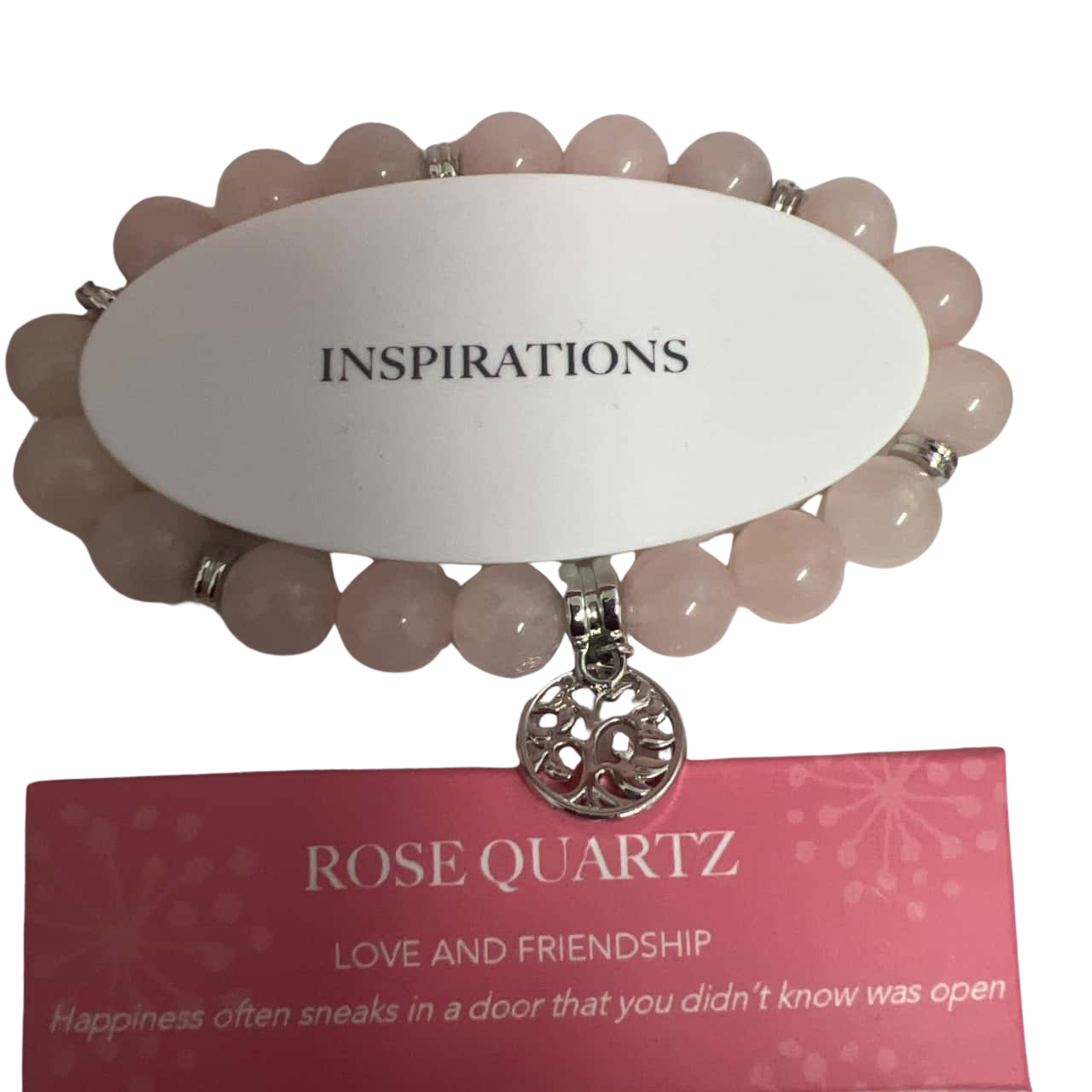 Rose quartz with tree of life bracelet