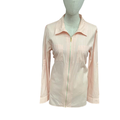 Calvin Klein Womens  Size L Long Sleeve Top Coral / Striped 