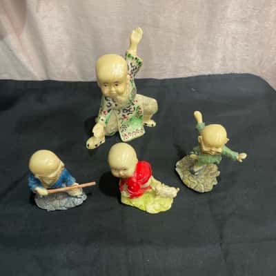 Vintage Resin Monk Figurines - 4