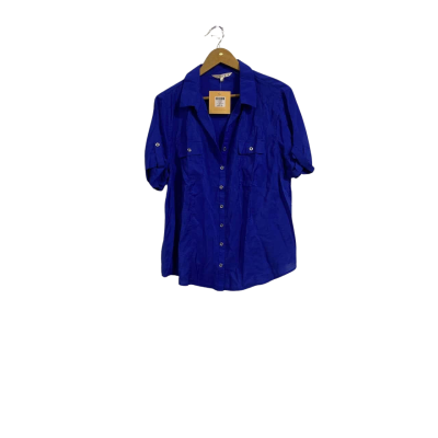 Noni B Womens  Size 18 Short Sleeve Shirt Blue 