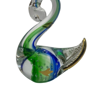 Vintage Murano style hand blown swan paperweight 
