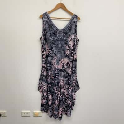 Taking Shape Misty Vibe Print Ambience Sparkle Jumpsuit Size 14 